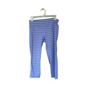 Athleta Womens Purple Striped Pull On Chaturanga Capri Leggings Size Medium